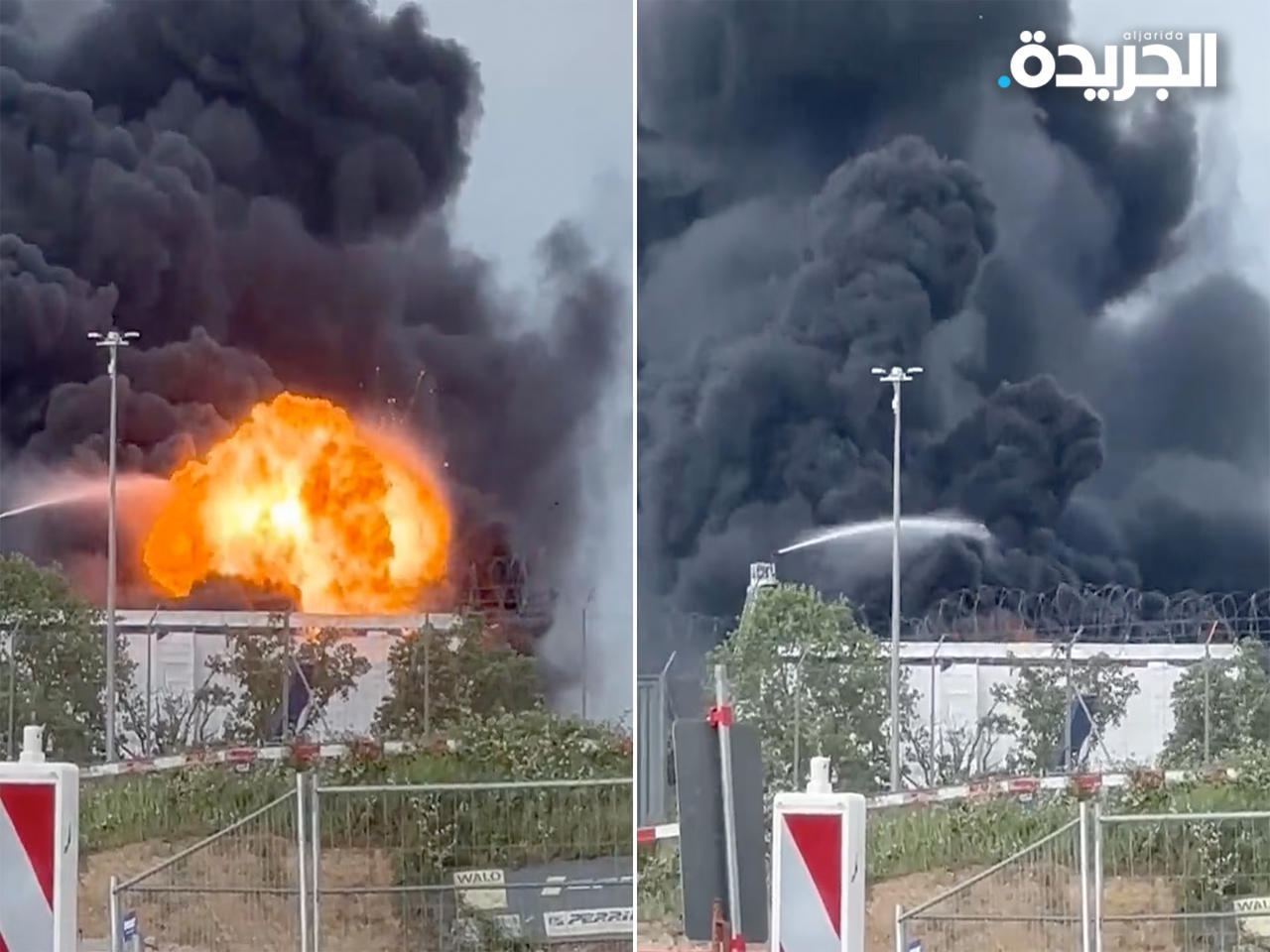 حريق بالقرب من مطار جنيف