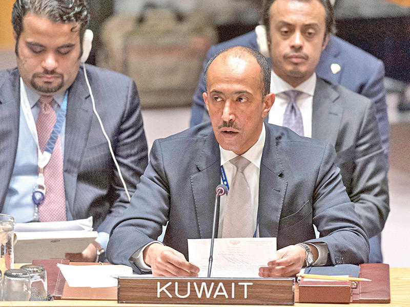 القائم بالأعمال بالإنابة لوفدها الدائم لدى الأمم المتحدة الوزير المفوض بدر المنيخ 