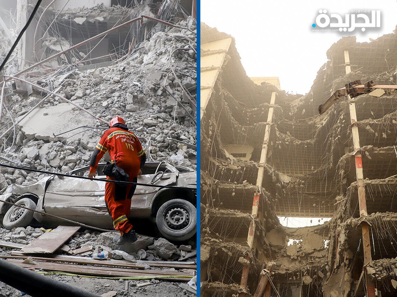 انهيار مبنى في مدينة عبادان الإيرانية