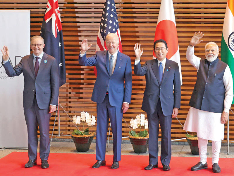 قادة رباعي «كواد» في طوكيو أمس (أ ف ب)