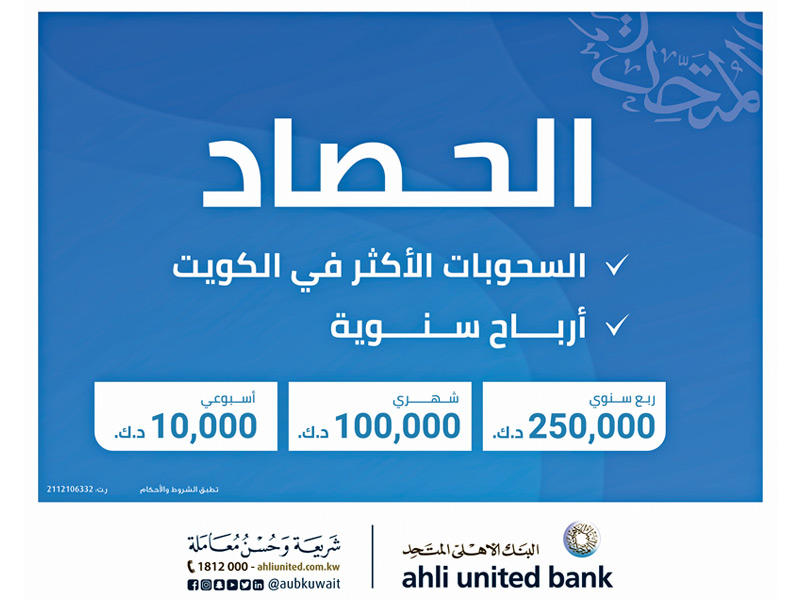  السحب الأسبوعي على جوائز الحصاد الإسلامي من البنك الأهلي المتحد