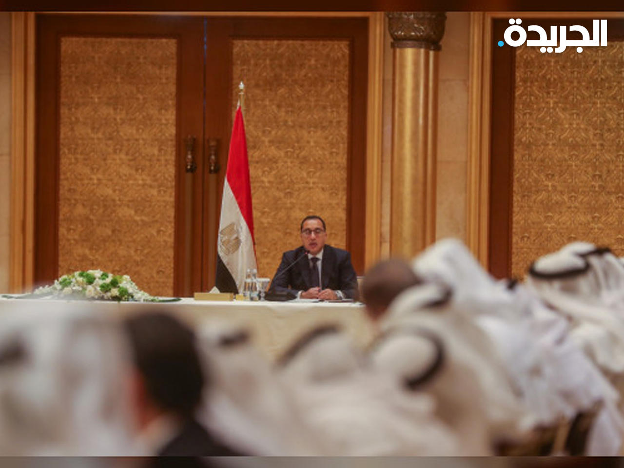 مدبولي خلال اجتنماعه مع مجلس المستثمرين الإماراتيين في قصر الإمارات بأبوظبي