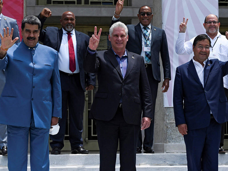 زعماء كوبا وفنزويلا وبوليفيا في ختام لقائهم بهافانا (أ ف ب)