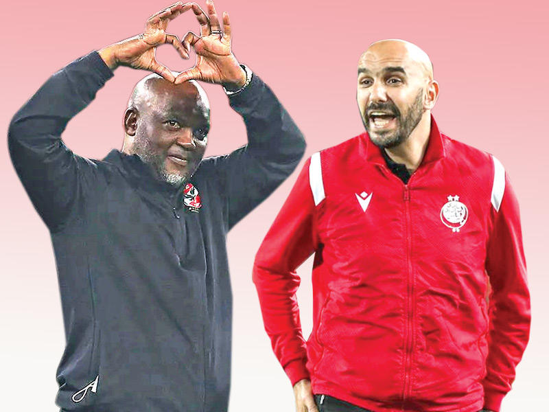 مدرب فريق الوداد وليد الركراكي- مدرب الأهلي بيتسو موسيماني 