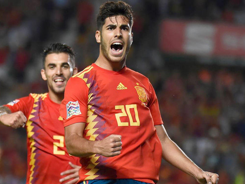 الجناح الإسباني ماركو أسينسيو لاعب نادي ريال مدريد ومنتخب اسبانيا