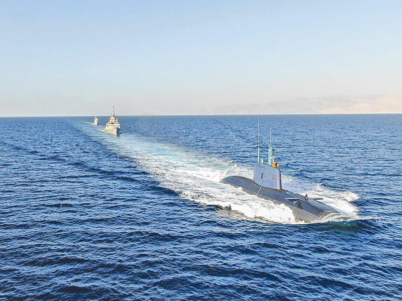 جانب من المناورات الإسرائيلية في البحر الأحمر (رويترز)