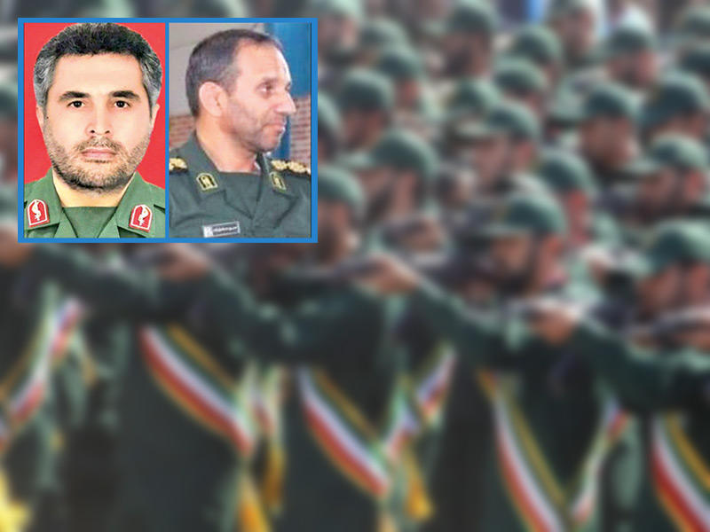 عناصر من فيلق القدس و في الاطار كل من (إسماعيل زاده - حسن خدائي)