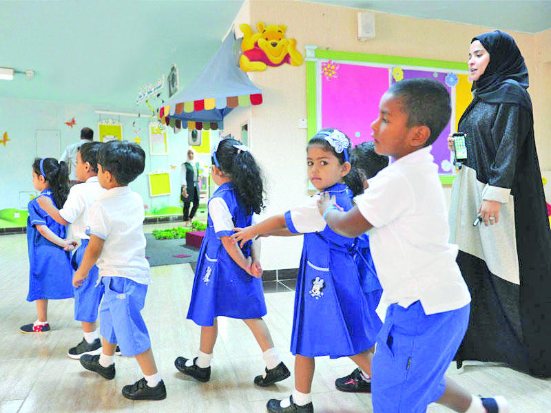أطفال في أحد فصول روضتهم