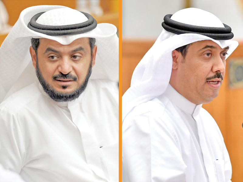  وزير الشؤون الاجتماعية والتنمية المجتمعية وزير الدولة لشؤون الإسكان والتطوير العمراني مبارك العرو - النائب د. محمد الحويلة