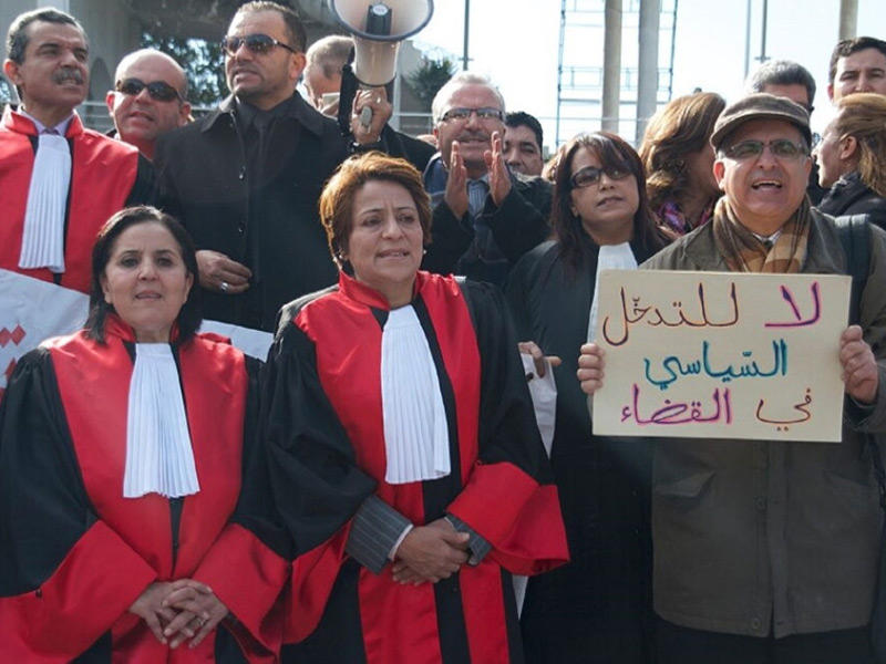 احتجاجات على قرار الرئيس قيس سعيد