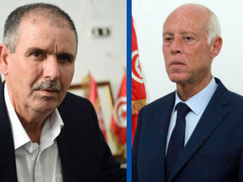 الرئيس قيس سعيد - الأمين العام لاتحاد الشغل في تونس نور الدين الطبوبي