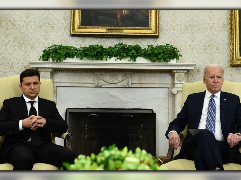  الرئيس الأميركي جو بايدن - الرئيس الأوكراني فولوديمير زيلينسكي