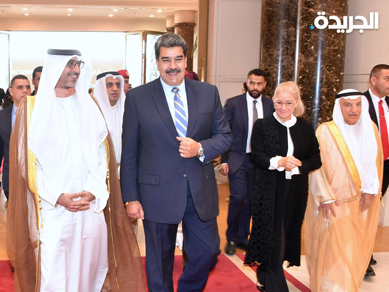 الشيخ محمد العبدالله مودعاً رئيس فنزويلا