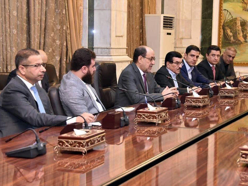 اجتماع المالكي مع قادة الإطار وتحالف عزم والاتحاد الكردي وبابليون أمس (رووداو)