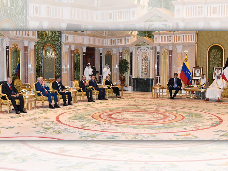 سمو الشيخ صباح الخالد رئيس مجلس الوزراء خلال محادثاته مع الرئيس الفنزويلي نيكولاس مادورو والوفد الرسمي المرافق له أمسn