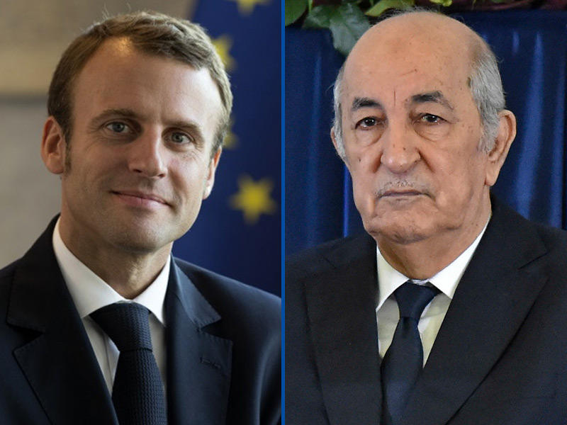  الرئيس الجزائري عبدالمجيد تبون ونظيره الفرنسي إيمانويل ماكرون