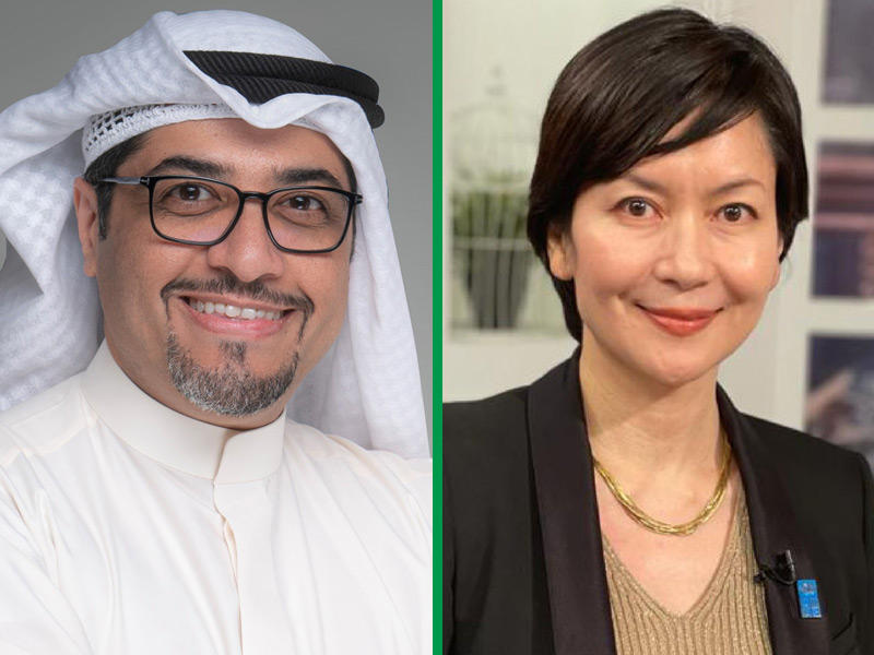  الممثلة المقيمة لبرنامج الأمم المتحدة الإنمائي في الكويت هيديكو هيدزيالك -  رئيس أول إدارة التسويق والاتصال المؤسسي ناصر السنعوسي
