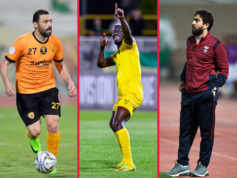 المدرب السوري فراس الخطيب ومامادو سورو وعدي الصيفي