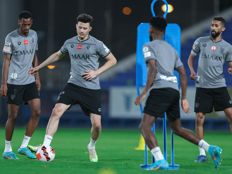 جانب من التدريب الأخير للاعبي الهلال
