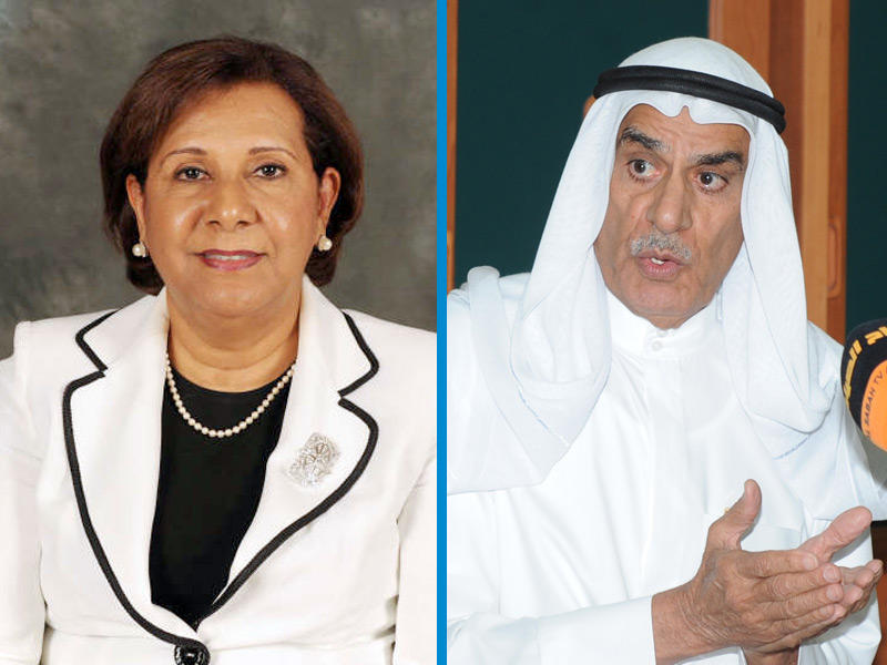 رئيس مجلس الأمة الأسبق أحمد السعدون والوزيرة السابقة د. موضي الحمود