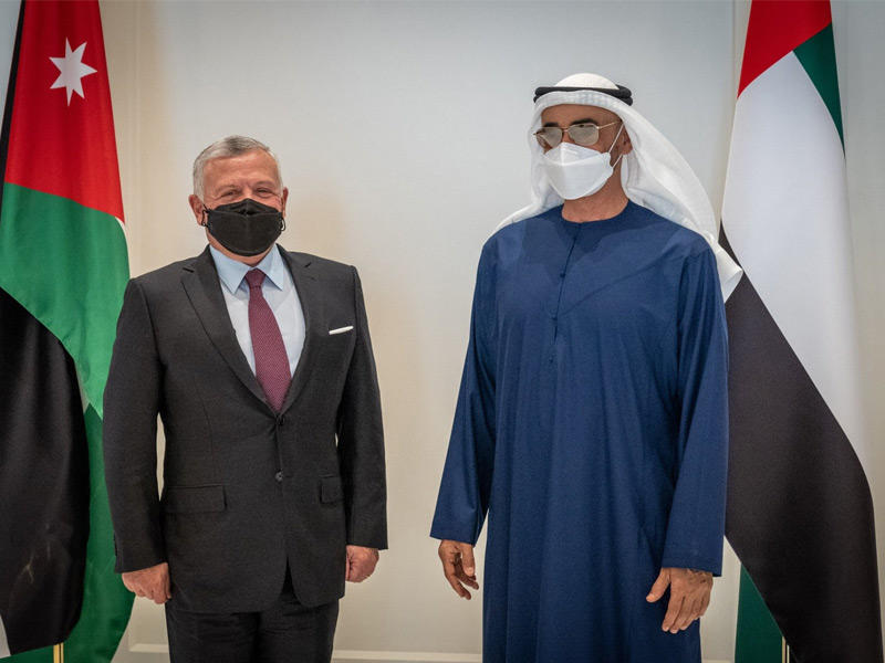 ملك الأردن عبدالله الثاني مع رئيس الإمارات محمد بن زايد آل نهيان