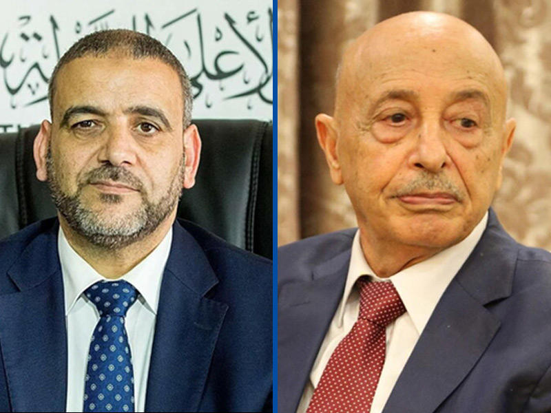 رئيسا مجلسي النواب والدولة في ليبيا عقيلة صالح وخالد المشري