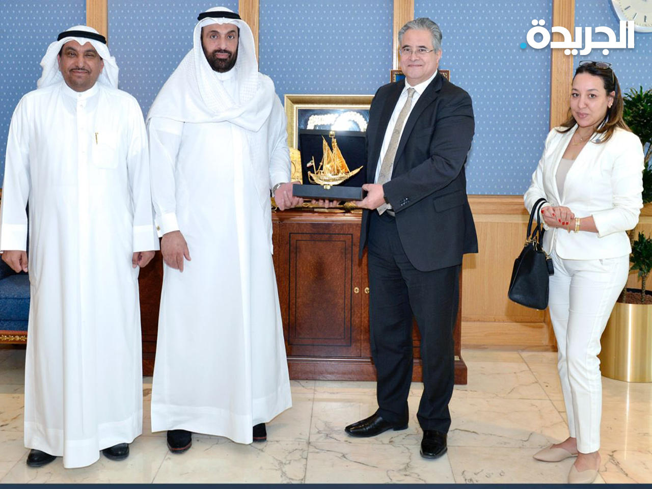 مدير جامعة الكويت د.يوسف الرومي مستقبلا ممثل الأمين العام للأمم المتحدة د.طارق الشيخnn