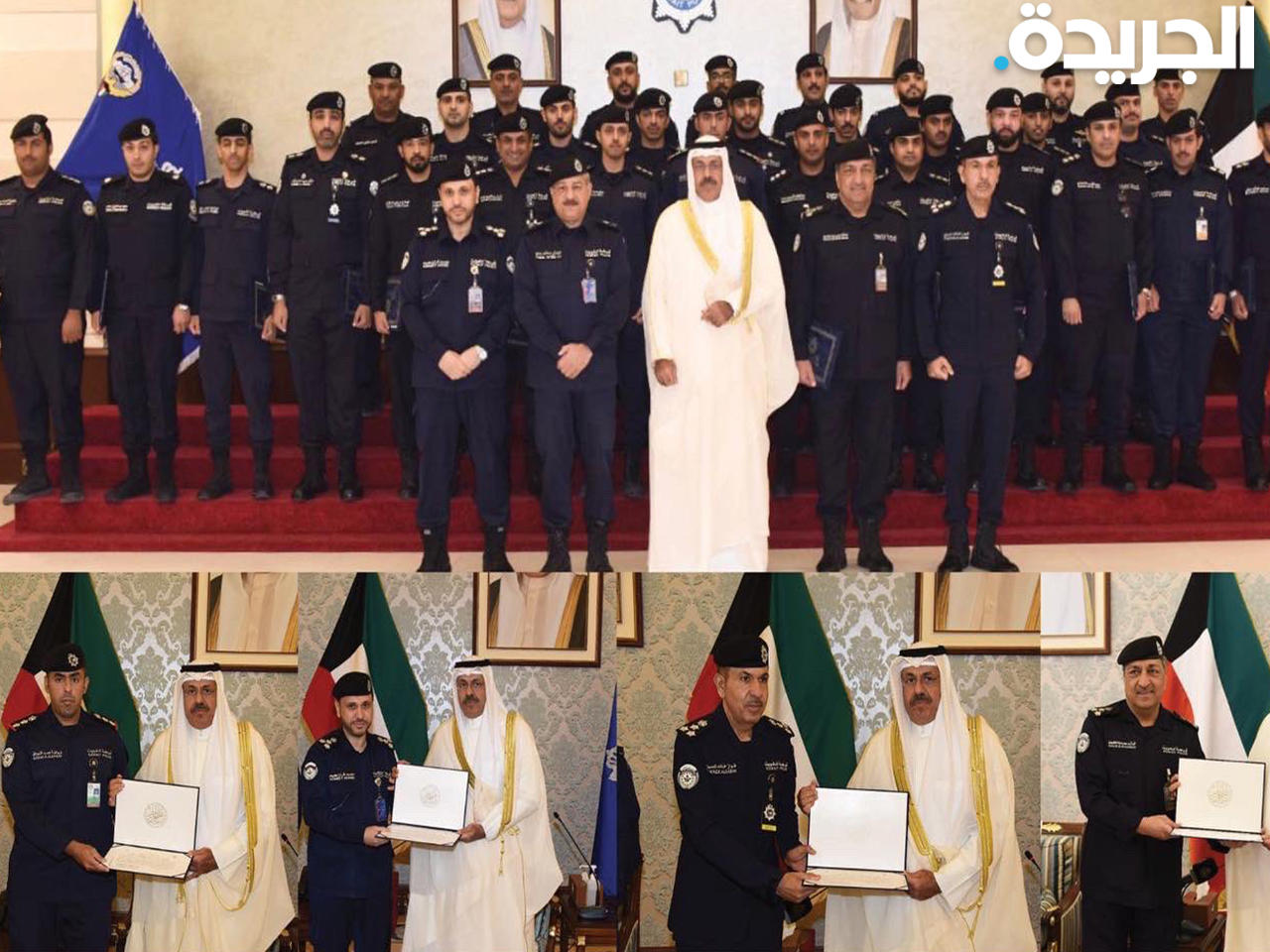 النائب الأول لرئيس مجلس الوزراء وزير الداخلية الفريق أول متقاعد الشيخ أحمد النواف خلال حفل التكريم