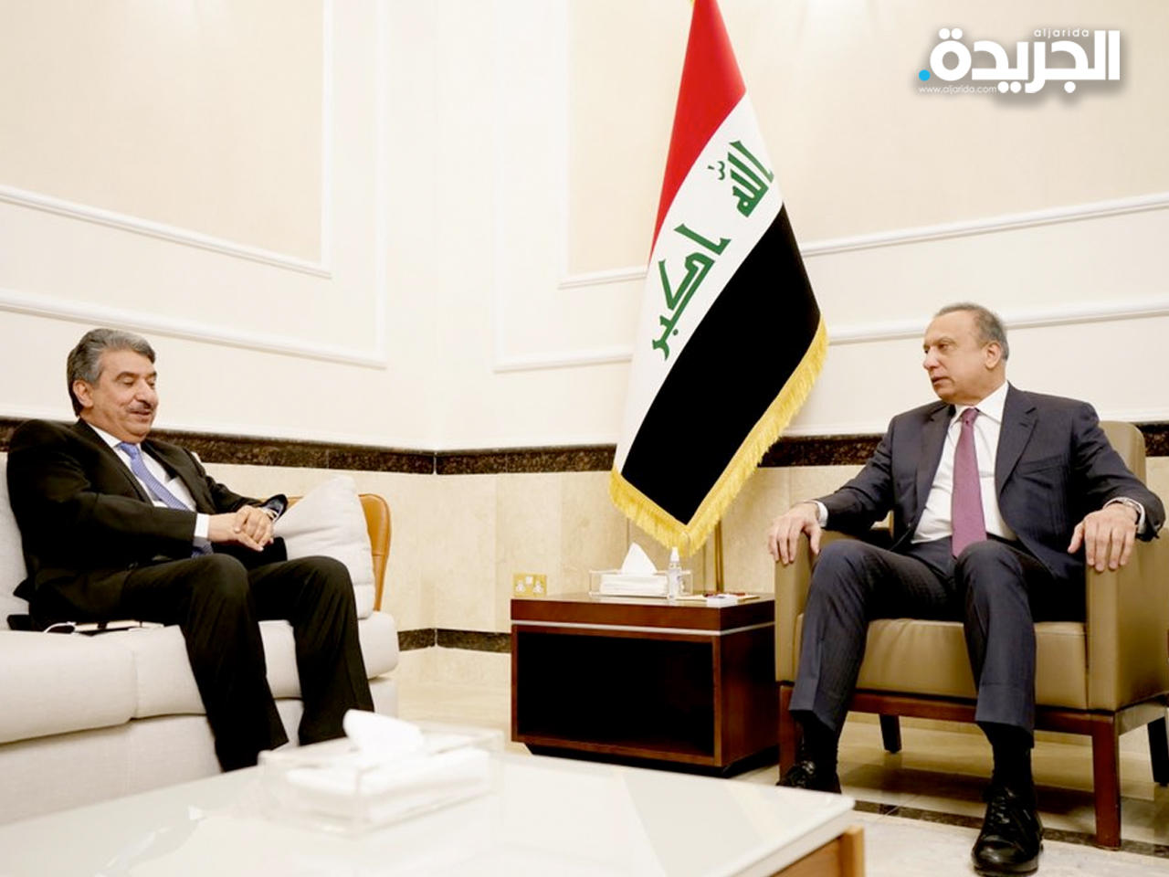 الكاظمي خلال استقباله الزمانان