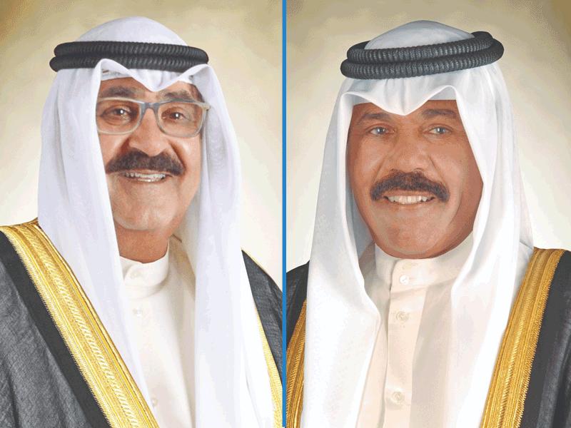 سمو أمير البلاد الشيخ نواف الأحمد وسمو ولي العهد الشيخ مشعل الأحمد