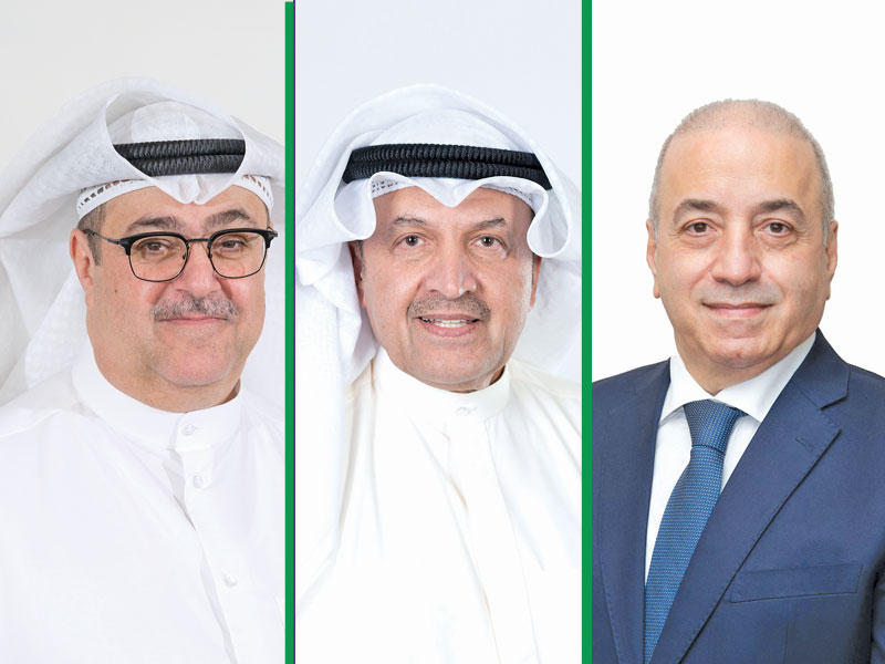 الرئيس التنفيذي لمجموعة «الأهلي»، جورج ريشاني -  نائب الرئيس التنفيذي للمجموعة، عبدالله السميط -  الرئيس التنفيذي للبنك الأهلي الكويتي بالكويت، لؤي مقامس