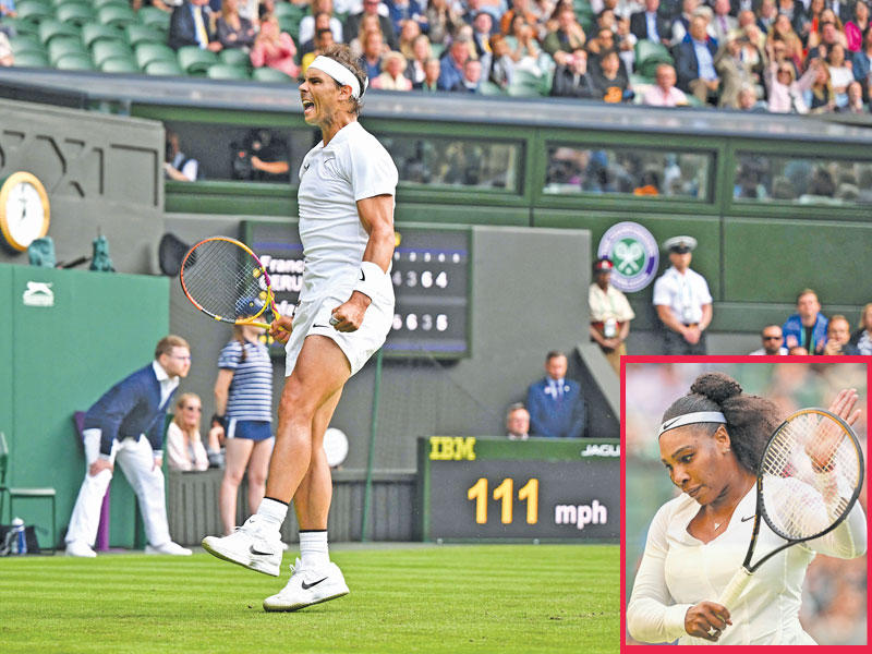 الإسباني رافايل نادال في الإطار سيرينا ويليامس (أ ف ب)