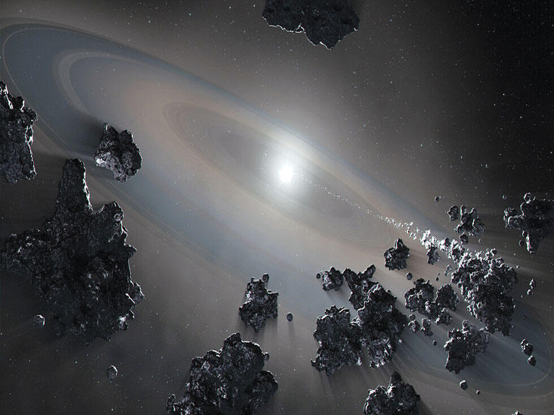 قزم أبيض يلتهم الصخور والأجسام الجليدية 