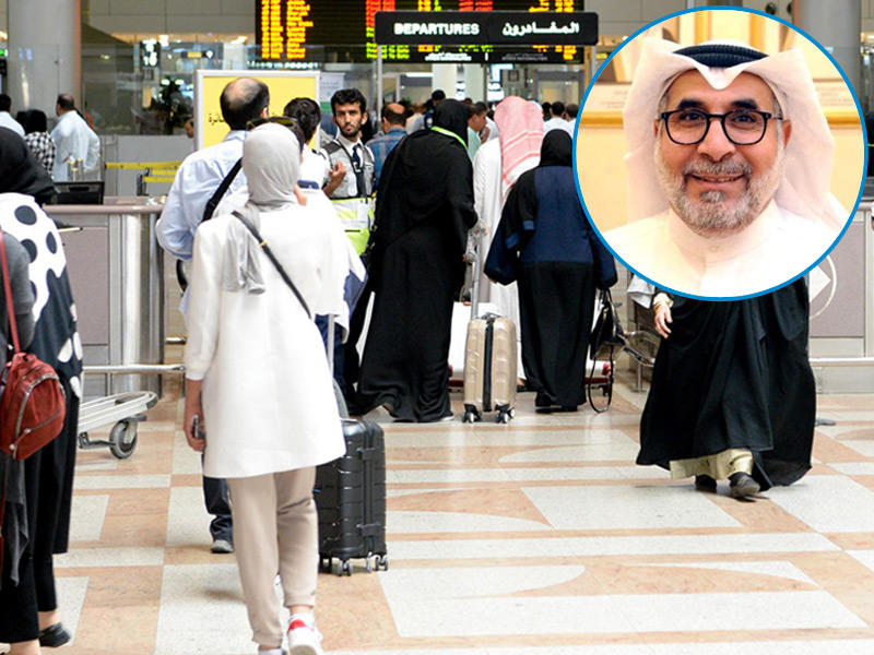 مطار الكويت الدولي وفي الإطار مدير إدارة الطيران المدني يوسف الفوزان