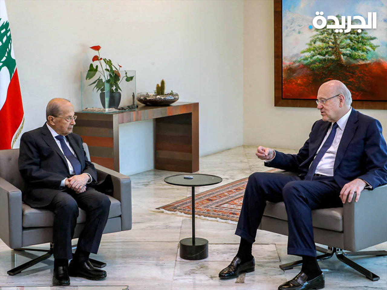 الرئيس اللبناني العماد ميشال عون ورئيس الحكومة المكلف نجيب ميقاتي - أرشيفية.