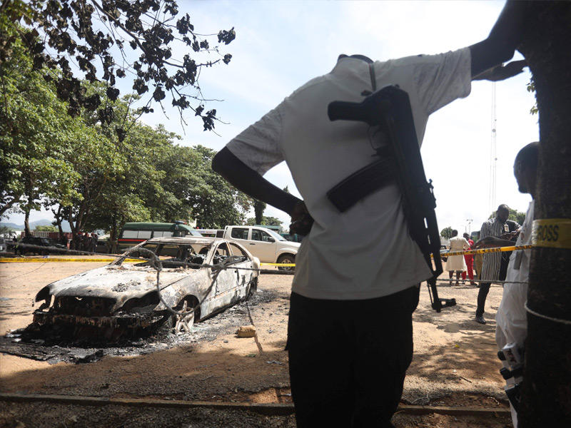 موقع الهجوم على موكب يقل أفراد أمن الرئيس النيجيري