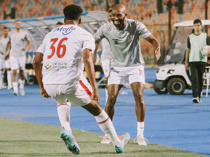 احتفال الزمالك بهدف المباراة 