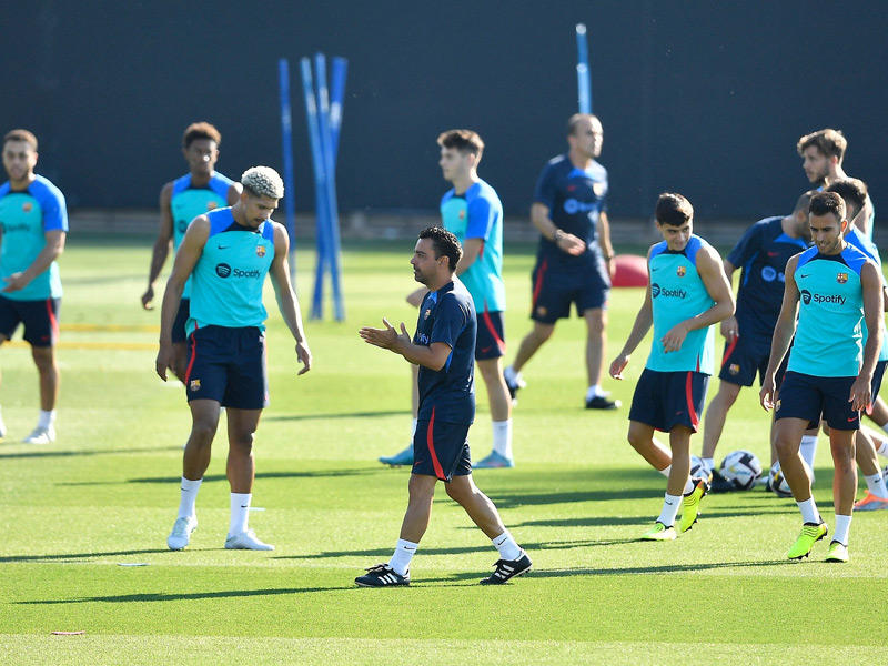 جانب من تدريبات برشلونة