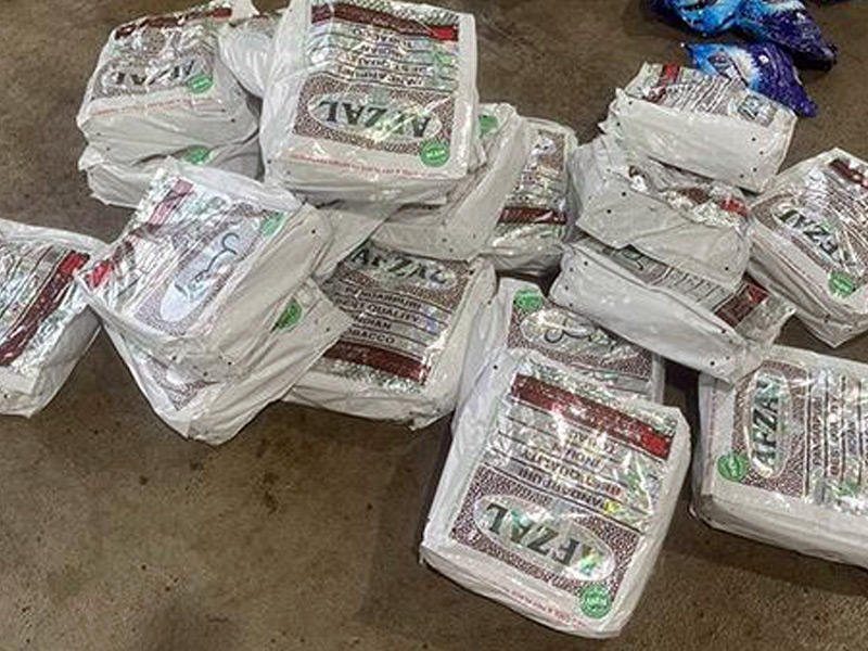 عيّنات من مادة التنباك المضبوطة