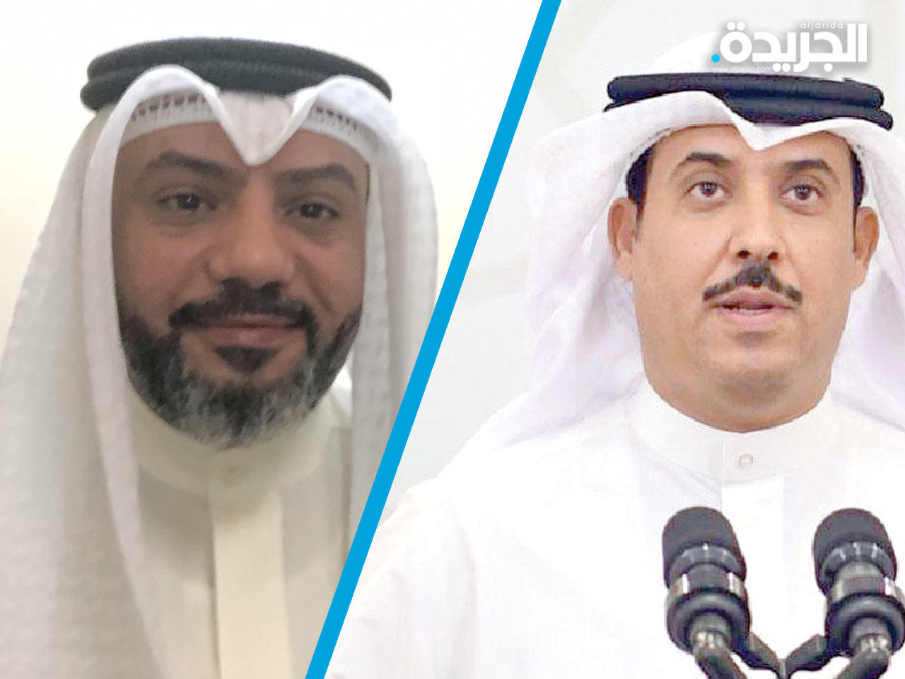 وزير الشؤون الاجتماعية والتنمية المجتمعية وزير الدولة لشؤون الإسكان والتطوير العمراني مبارك العرو والوكيل المساعد لقطاع الشؤون المالية والإدارية حمد العنزي