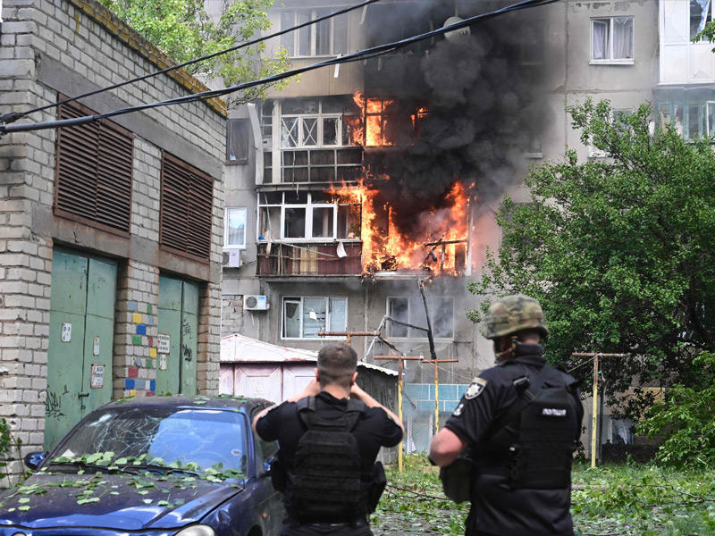 حريق في اوكرانيا 