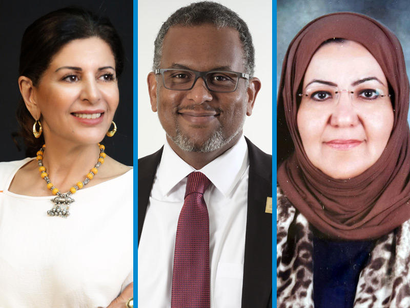 إحدى مؤسسات فريق المحمية، أديبة الفهد والرئيس التنفيذي لمجموعة الكوت، أمين ظاهر ورئيسة مجلس إدارة «لابا»، فارعة السقاف