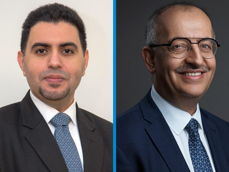 رئيس الكلية البروفيسور خالد البقاعين والأستاذ المساعد في قسم علوم وهندسة الكمبيوتر في «العلوم والتكنولوجيا» د. باسل العثمان