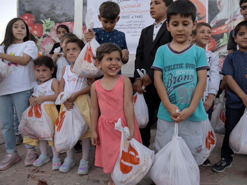 جانب من مشروع الأضاحي لجمعية الرحمة العالمية