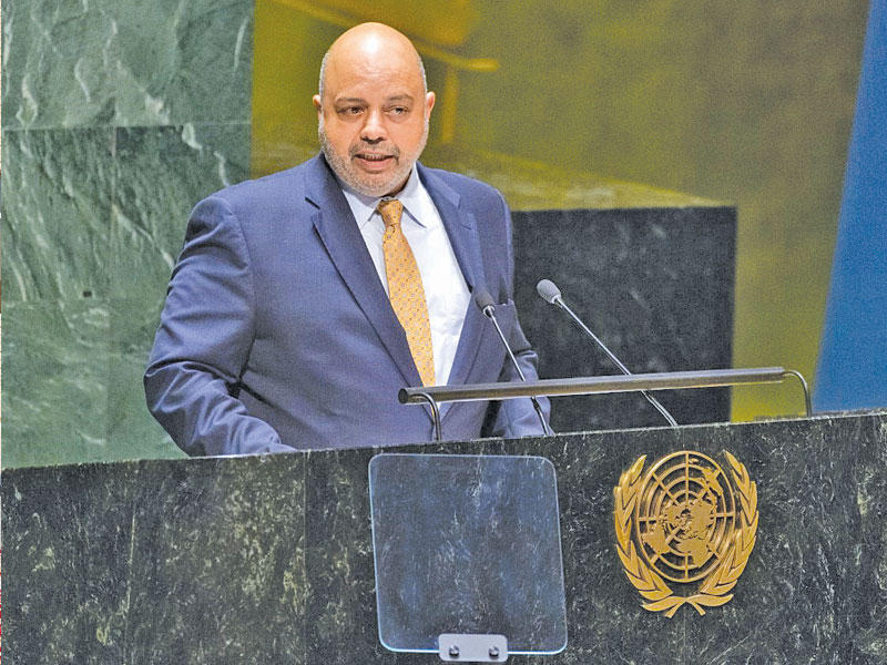 مندوب الكويت الدائم لدى الأمم المتحدة يلقي كلمته