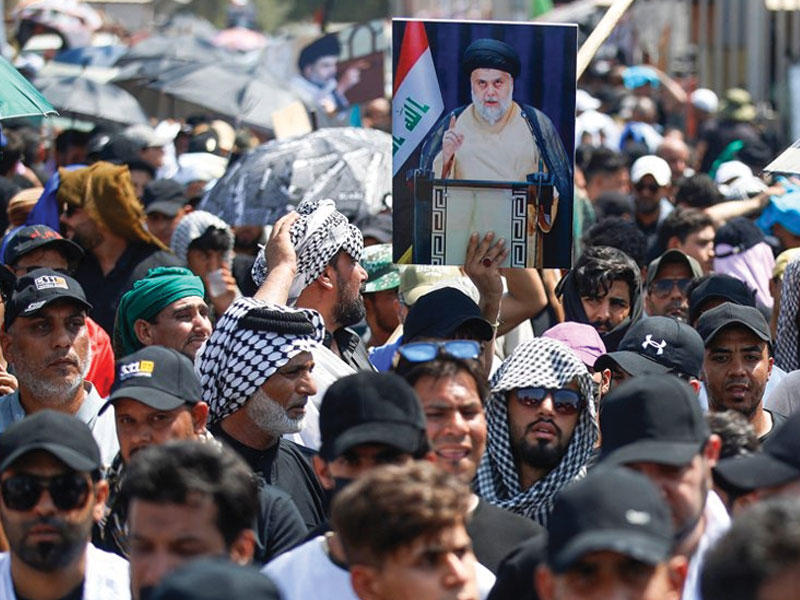 اعتصام أنصار الصدر المدعومين بالحراك الشعبي 