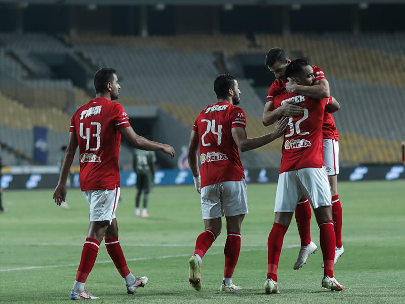 فرحة لاعبي الأهلي باللقاء السابق