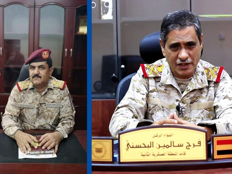  نائب رئيس المجلس الرئاسي اليمني فرج البحسني - وزير الدفاع في الحكومة التابعة للمجلس محسن الداعري