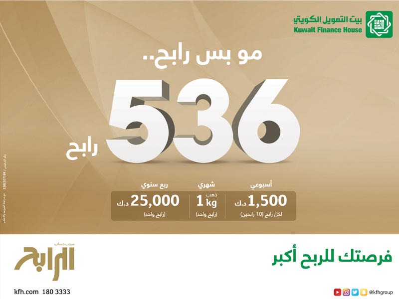  بيت التمويل الكويتي بيتك يعلن أسماء الفائزين في حساب الرابح