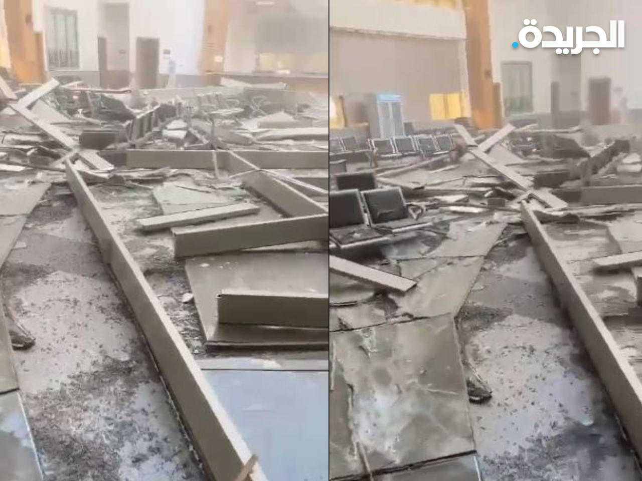 السقف المنهار في قسم الرخص بـ «مرور الجهراء»